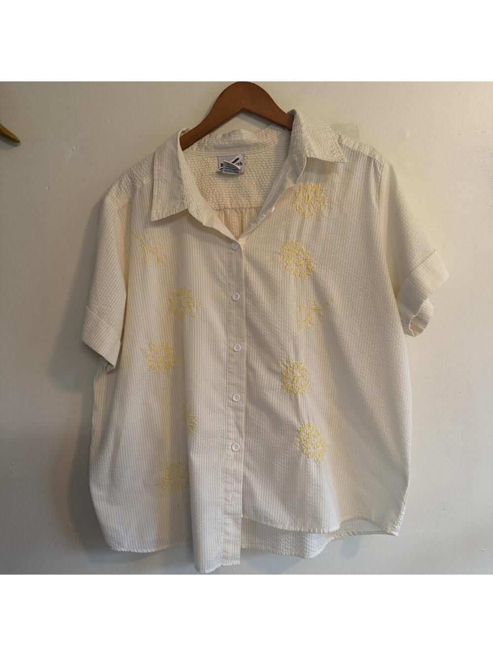 Vintage Bon Worth Button Up Embroidered Shirt Petite Large